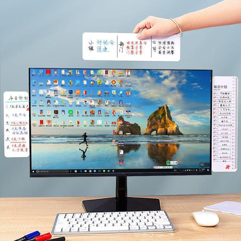 Magnetic Adhesive Note Board on the Side of the Computer Screen, Erasable Display-Side Memo Board, Reminder Board