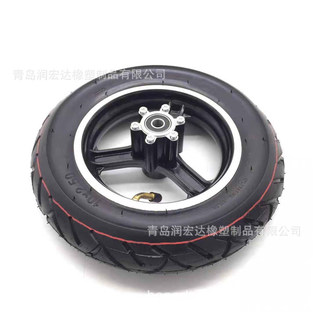 10× 2.5010inch Aluminum Alloy Inflatable Wheels, Scooter Inner and Outer Tires, Electric Vehicle Thickened Wear-Resistant Tires