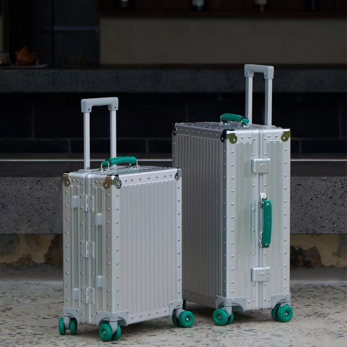 Dream Traveler's same model all-aluminum-magnesium alloy trolley case 20-inch for women, carry-on with universal wheels, aluminum frame luggage, metal travel case for men
