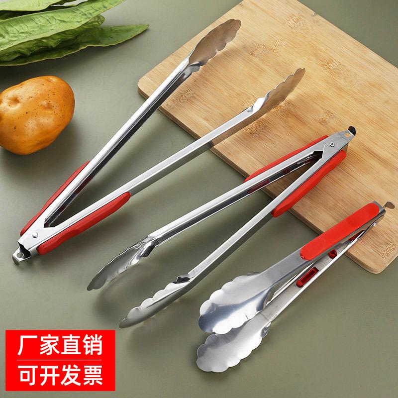 Multi-functional stainless steel food clip household food clip with Handle Kitchen Bread clip popular barbecue clip steak clip