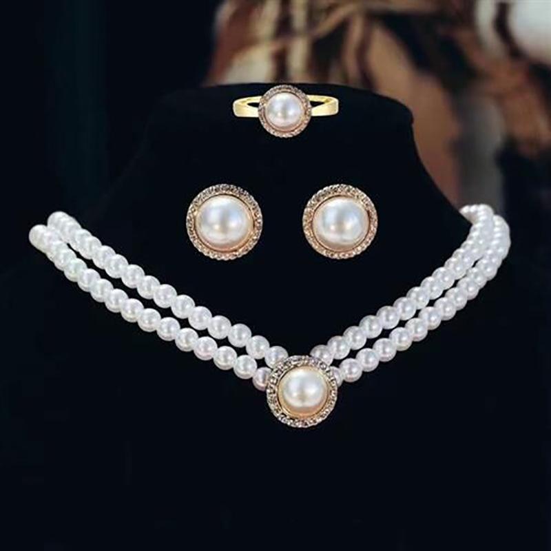 Korean-Style Bridal Pearl Necklace, Double-Layered, Simple Style, Vintage French Elegance, Fresh and Versatile, Suitable for Outings and Wedding Accessories