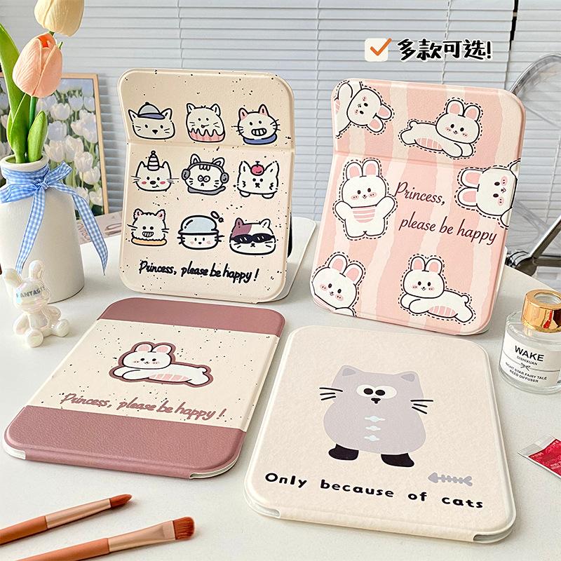 Mirror makeup mirror foldable cute ins high-value desktop student dormitory dressing mirror all-inclusive anti-drop