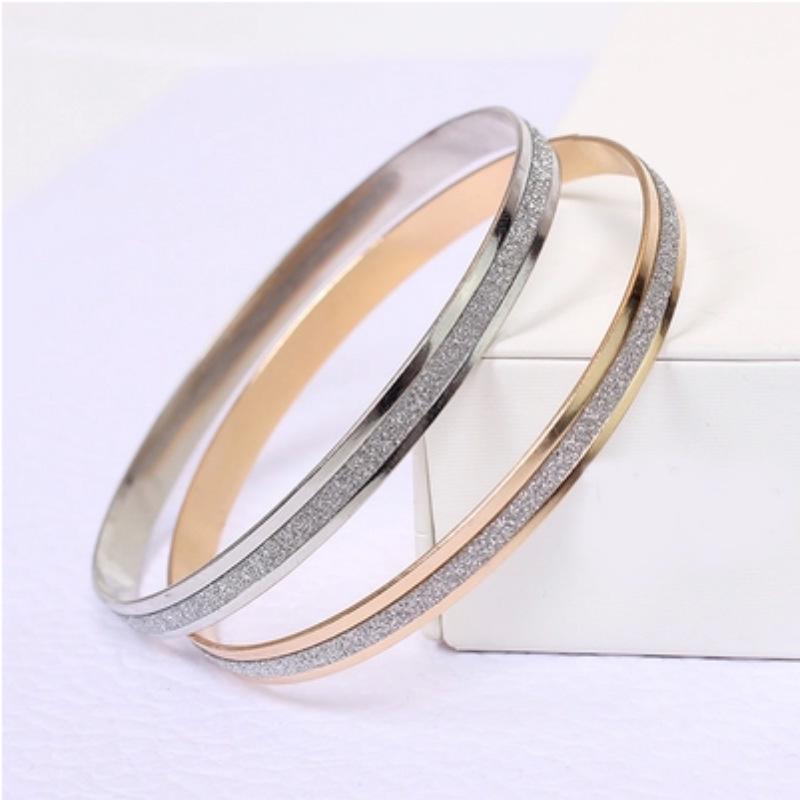 New Korean Fashion Jewelry Frosted Double Ring Sequin Bracelet Versatile Gold Personalized Bracelet Accessories Bracelet Wholesale