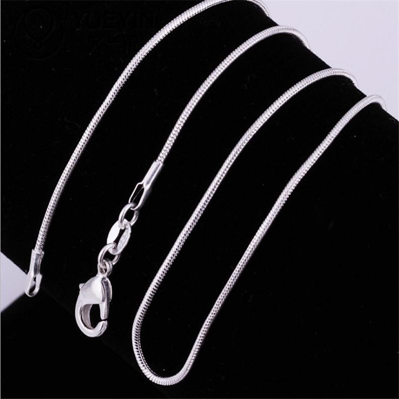Cross-Border New Accessories 1mm Snake Bone Chain Silver-Plated Snake Chain European and American Women's Chain Necklace Cross-Border New Accessories Sweater Chain