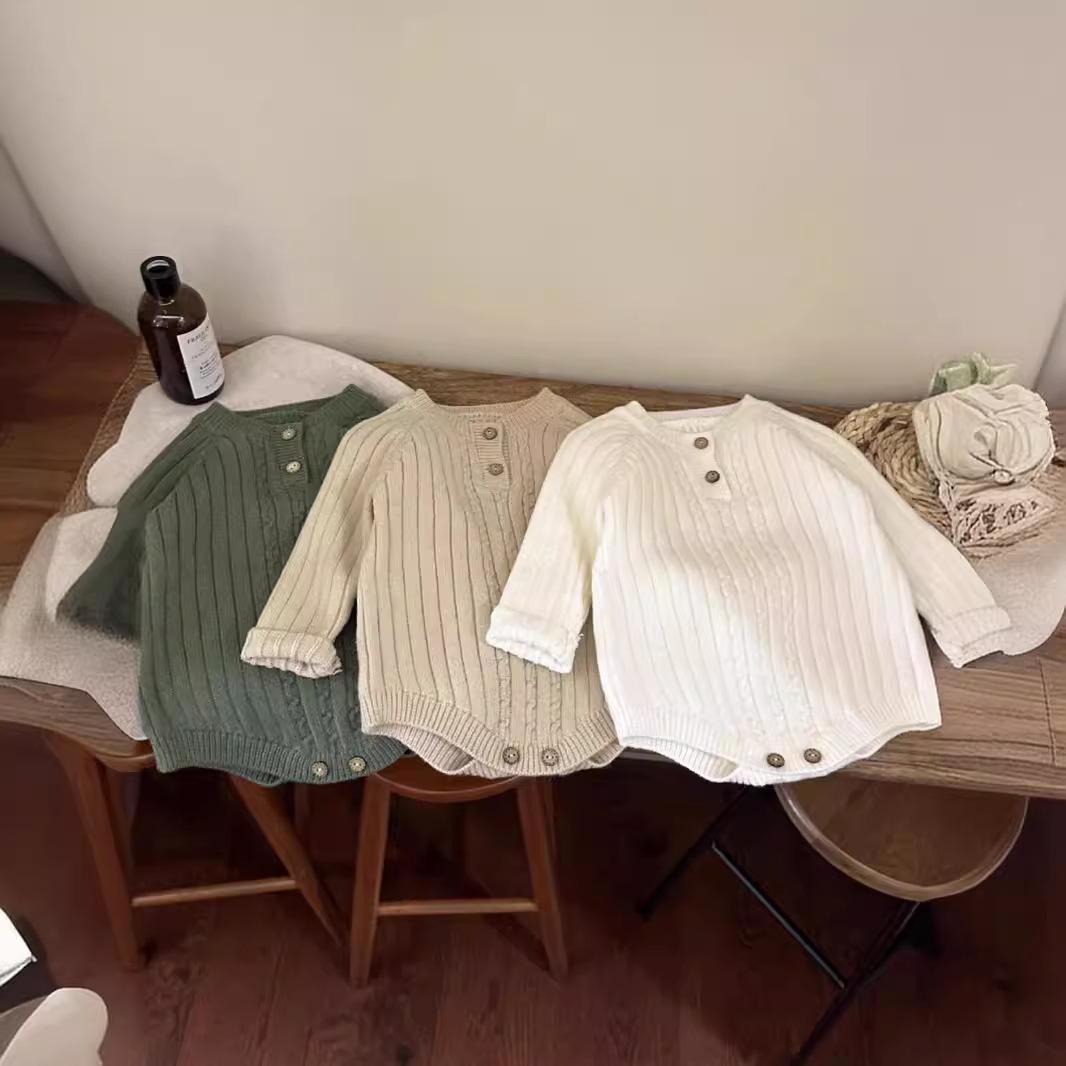 Children's Spring & Fall New Korean Style Infant Knitwear Loose Pullover Long-sleeved Triangle Crawling Knitwear