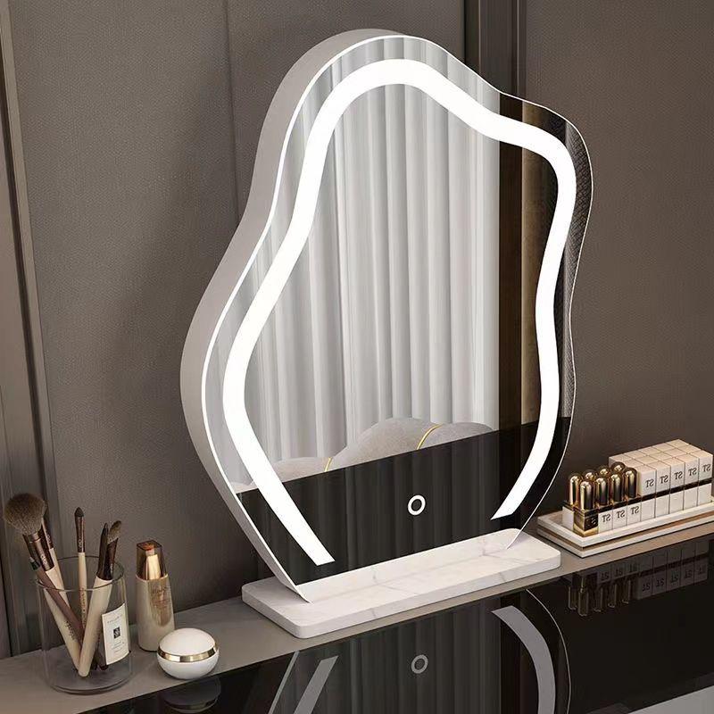Makeup Mirror Clouds with Light Desktop Beauty Mirror Ins Style Dressing Mirror Home Smart Mirror 2024 New Style