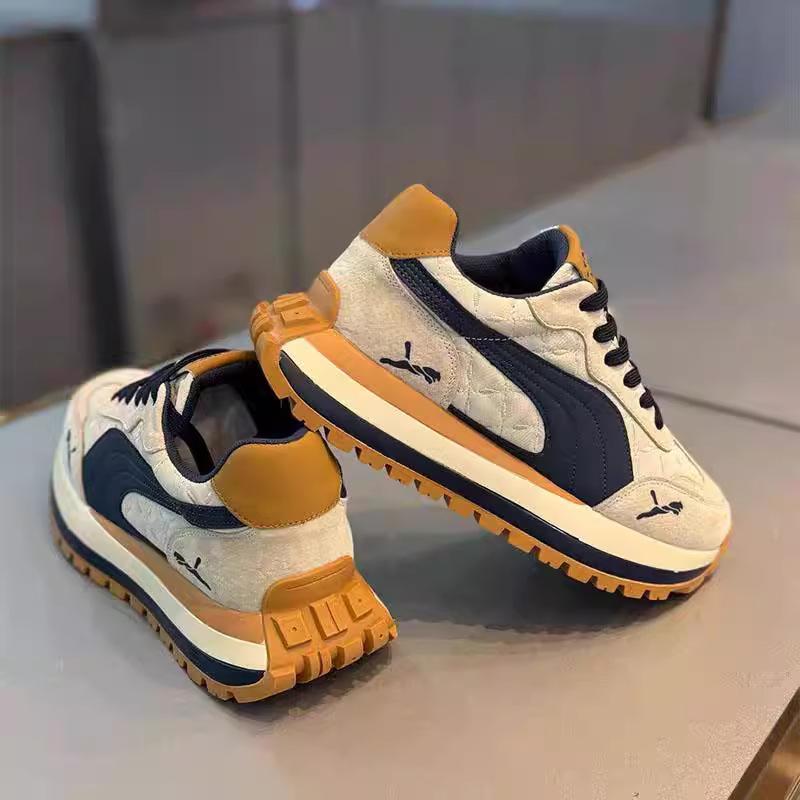 Trendy Men's Shoes Winter Versatile Casual Running Sneakers for Teenagers Students Thick-Soled Non-Slip Dad Shoes