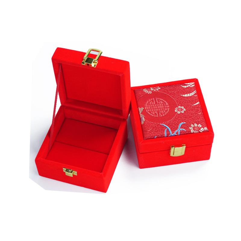 Phoenix Dance Nine Heavens Ring Storage Box Earring Display Box Red Velvet Brocade Large Gold Phoenix Ring Storage Box