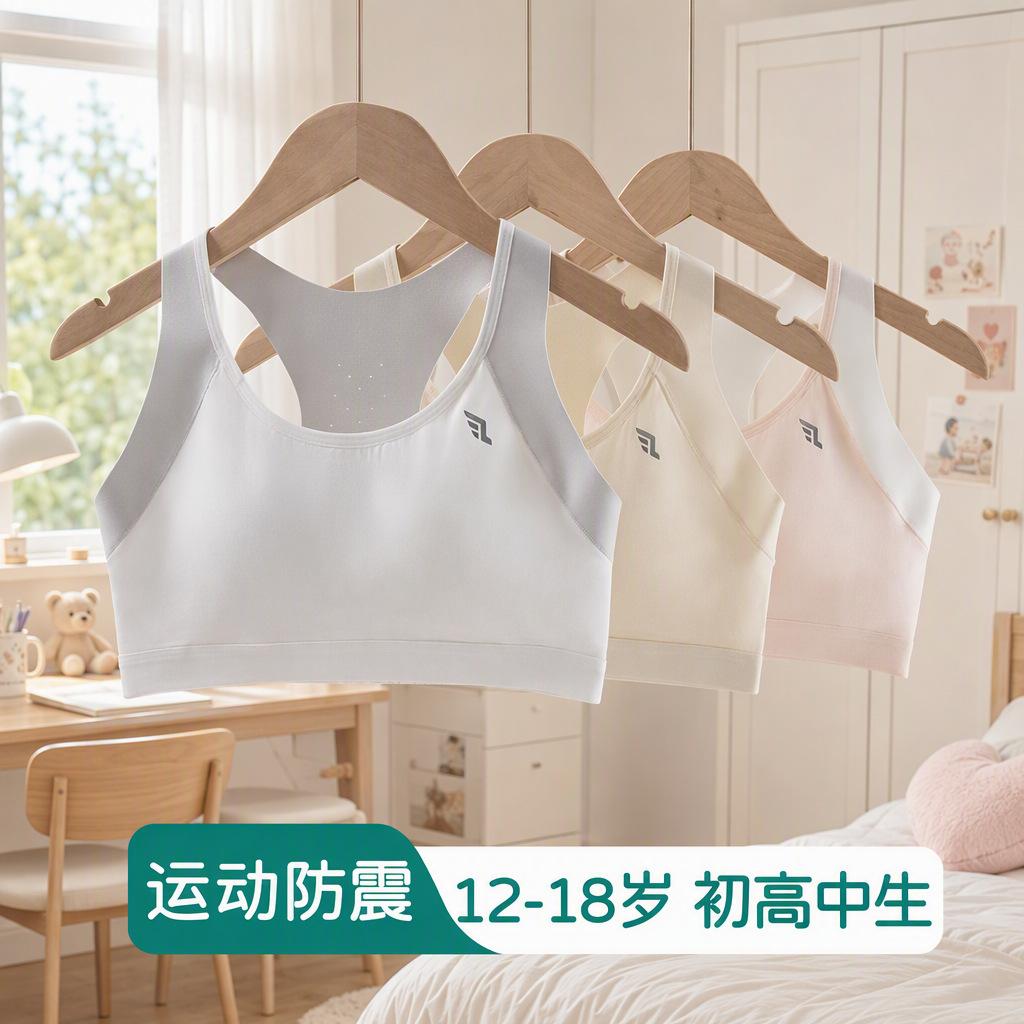 Pure Cotton Junior High School Students plus size Girls Underwear Girls Vest Puberty Students Sports Bra Breathable