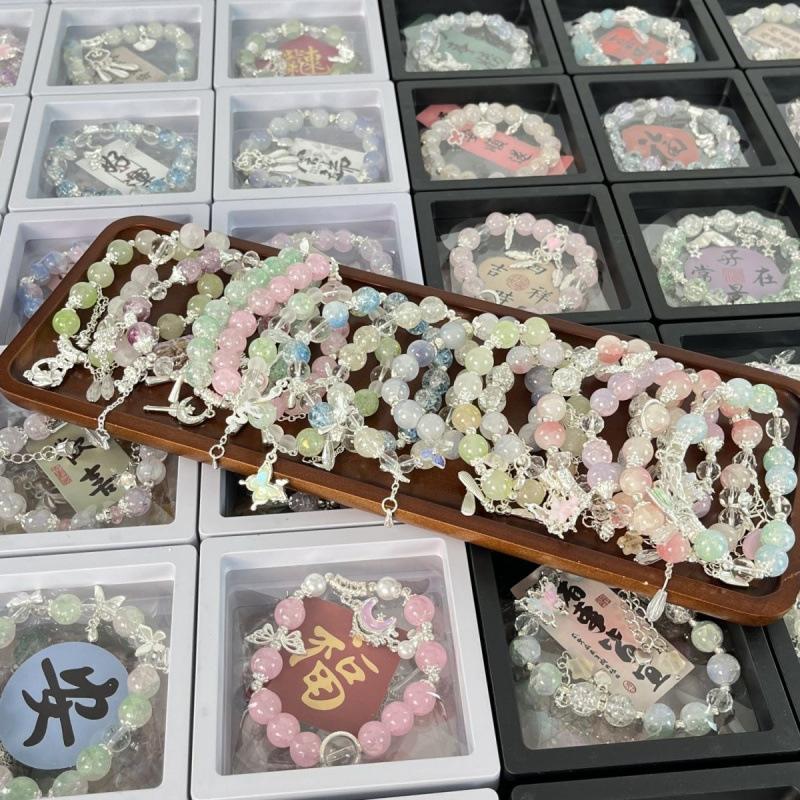 New Style Hello Kitty Bracelet Tiktok Same Style Bracelet Couple DIY Handmade Beaded Bracelet Gift for Best Friend Girlfriend