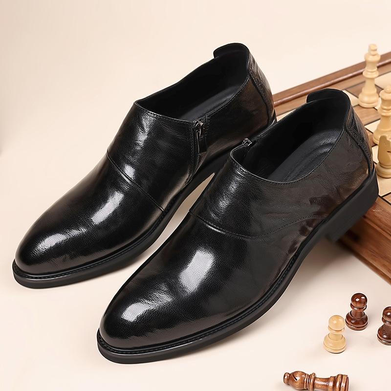 Spring Leather Shoes Men's Business Formal Leather Men's Shoes Soft Sole Casual Shoes Pointed Toe British Style Genuine Leather High-End Men's Shoes