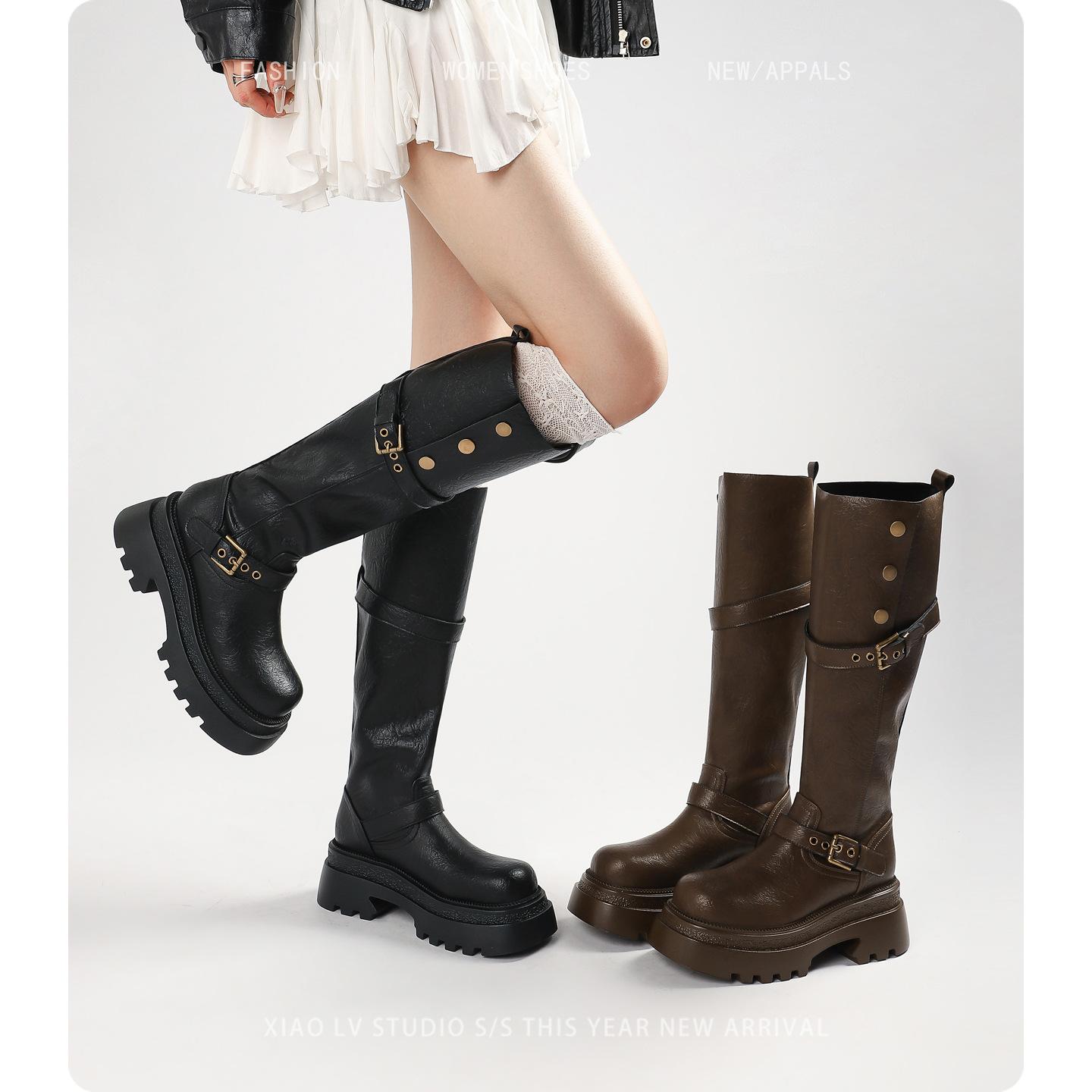 Plus-Size Women's Long Boots 2025 New Thick-Soled Boots for Wide Calves, Knee-High Boots, Large Size Women's Boots Size 41