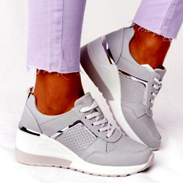 European and American plus size Sports Casual Shoes 21 Summer New Thick-soled Wedge Casual Shoes Strap Mesh sneaker Cross-border
