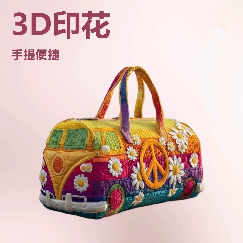 2026 Amazon Independent Station Cross-Border Portable 3D Digital Print Travel Bag Sports Fitness Carry-On Travel Bag