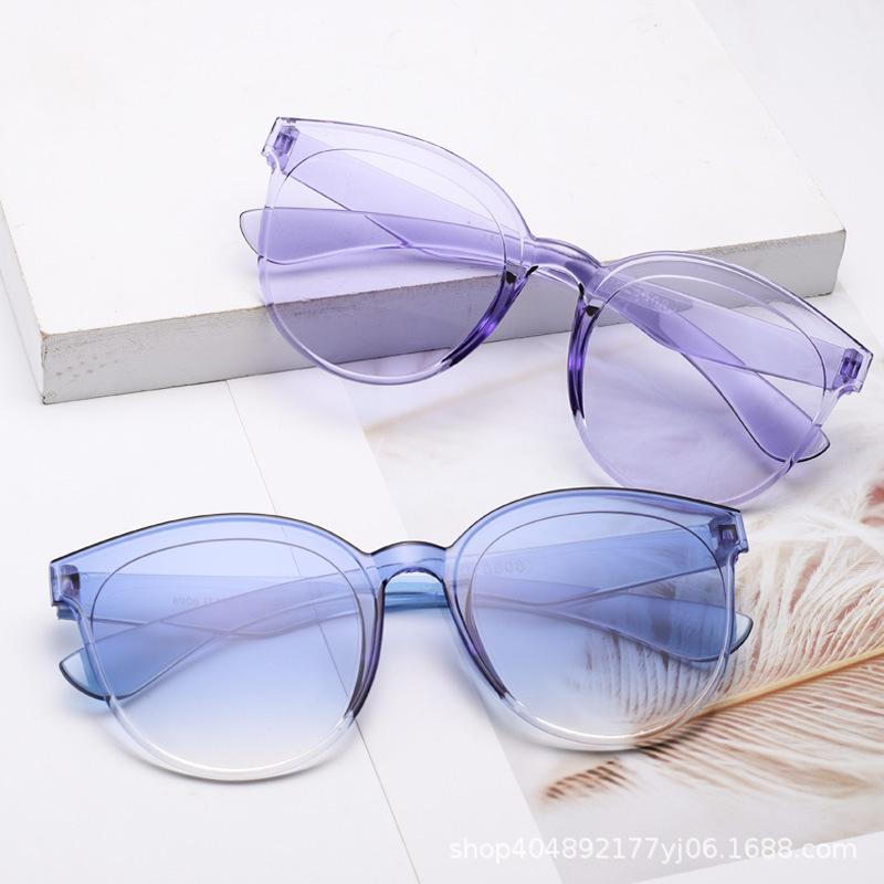 2026 Large Frame Glasses Candy Color Sun Protection Uv Protection Sunglasses Retro Party Sunglasses Wholesale Internet Celebrity Style