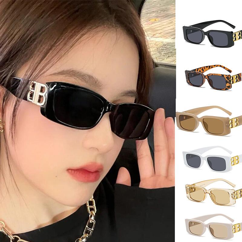2022 New European and American Black Small Box Sunglasses Men's Trendy Internet Celebrity Street Photographic Cool Sunglasses Women's Small Face