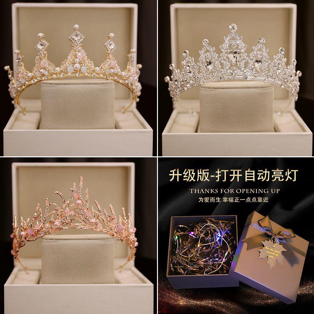 Children's Crown Hair Accessories, Little Girls' Performance Hair Clips, Coming-Of-Age Ceremony Princess Birthday Crown Headband, Girls' Rhinestone Headwear