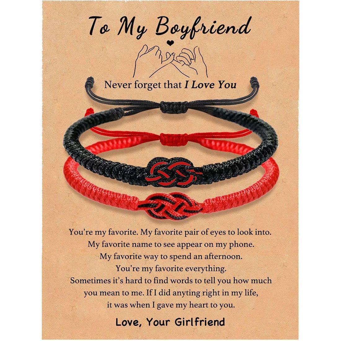 Couple's Heart Knot Bracelet, Red Rope, Hand-Woven, Adjustable, Commemorative Gift Bracelet, Heart Knot Braided Bracelet