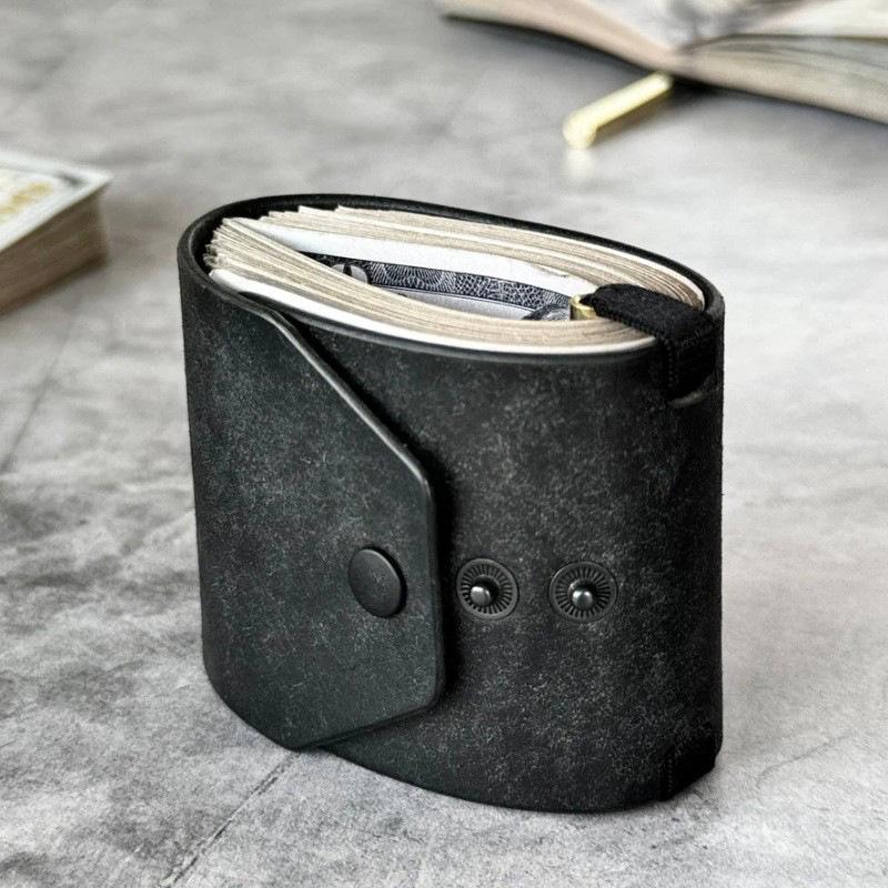 European and American Style the Cash Wrap Wallet Cash Clip 3-Button Magnetic Leather Wallet Men's Banknote Wallet