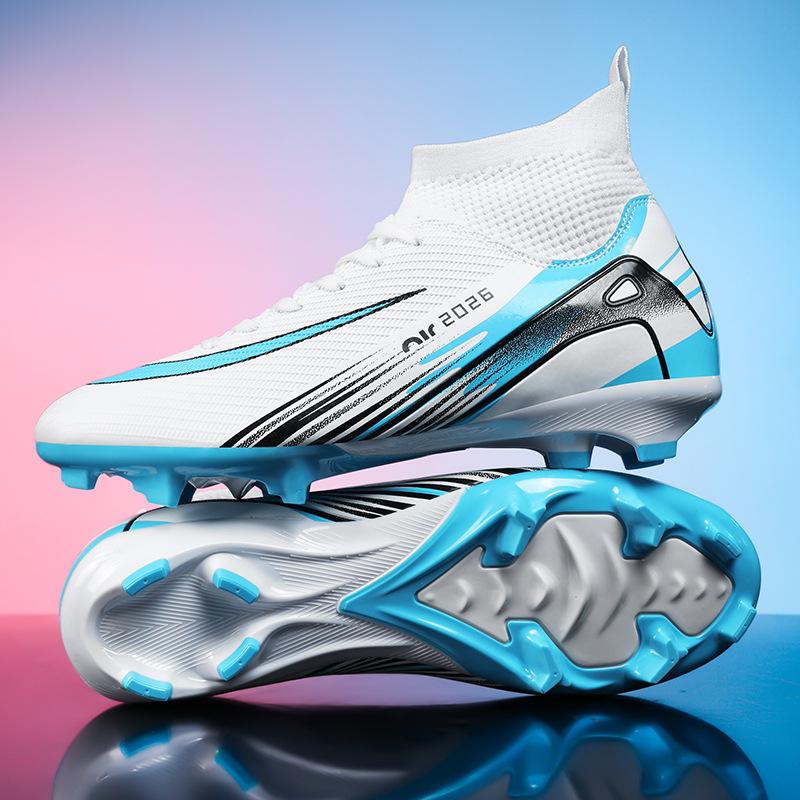 Cross-Border New High-Top Factory Long Spikes and Short Spikes Competition Football Shoes for Primary and Secondary School Students Training Shoes Youth Sports Shoes