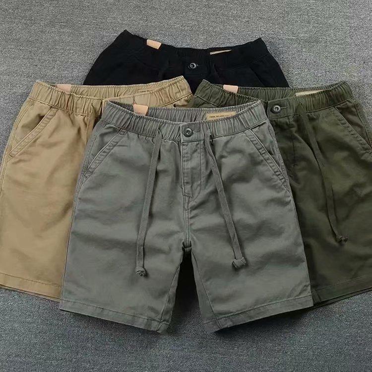 Wholesale summer elastic waist casual shorts new men's solid color shorts Korean fashion boys tethered pants