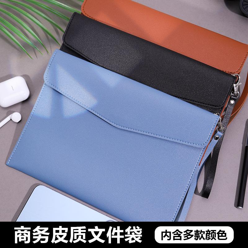 Cross-border A4 document bag with handle, leather file bag with handle, business briefcase with custom logo