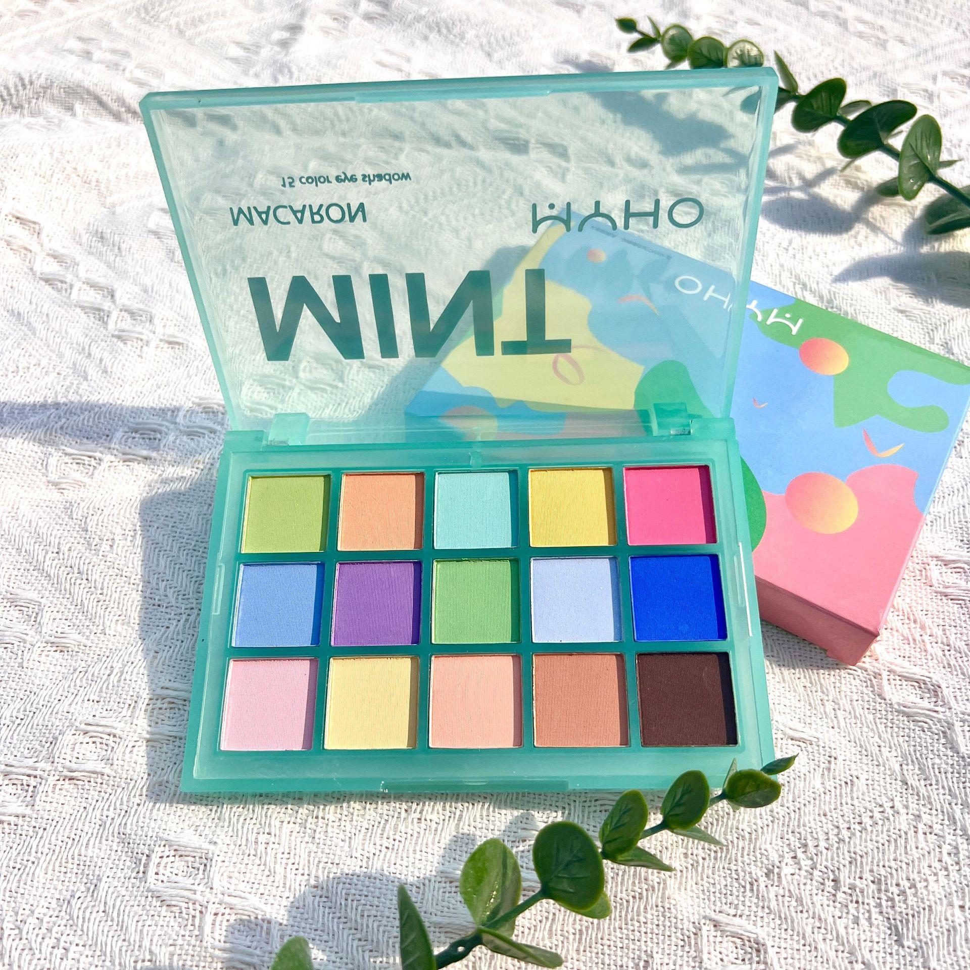 MYHO15 color eyeshadow plate pearlescent matte waterproof non-blooming powder delicate colorful eye shadow dopamine makeup