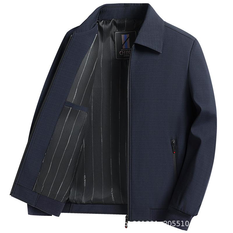 Senior Sense Civil Servant Executive Jacket Coat Men's Spring and Autumn New Middle-aged Dad Lap Collar Jacket Business Commuter