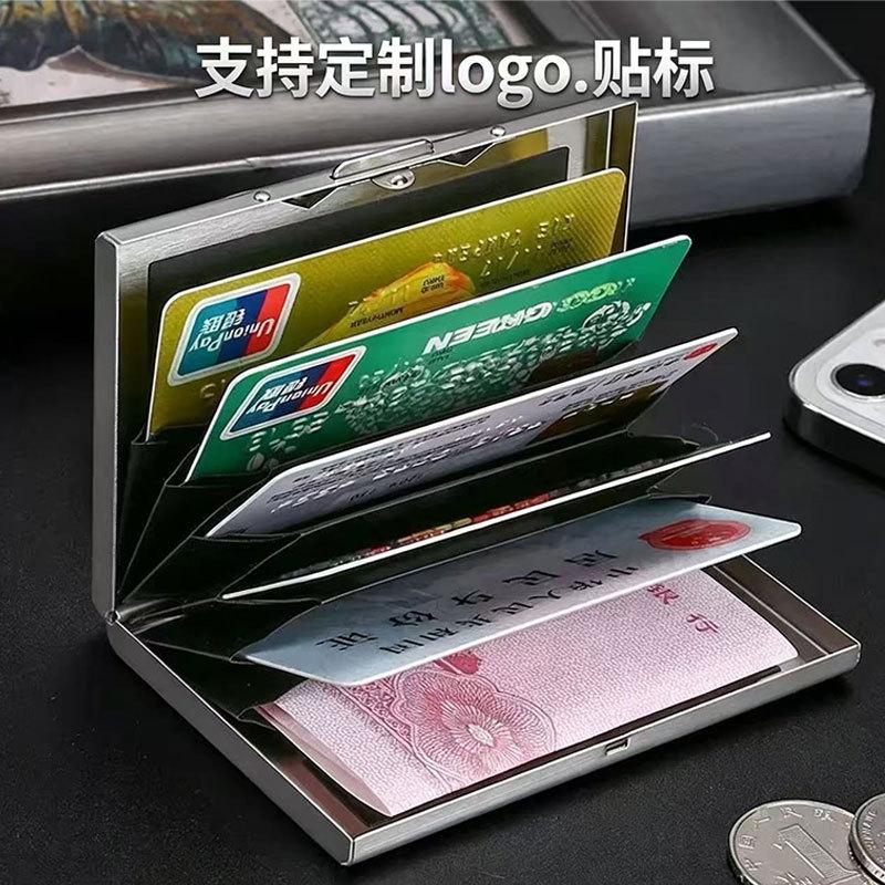 New Anti-Theft Portable Metal Card Holder for Men, High-End Multifunctional Anti-Magnetic Stainless Steel Card Holder, Card Box, Bank Card Holder