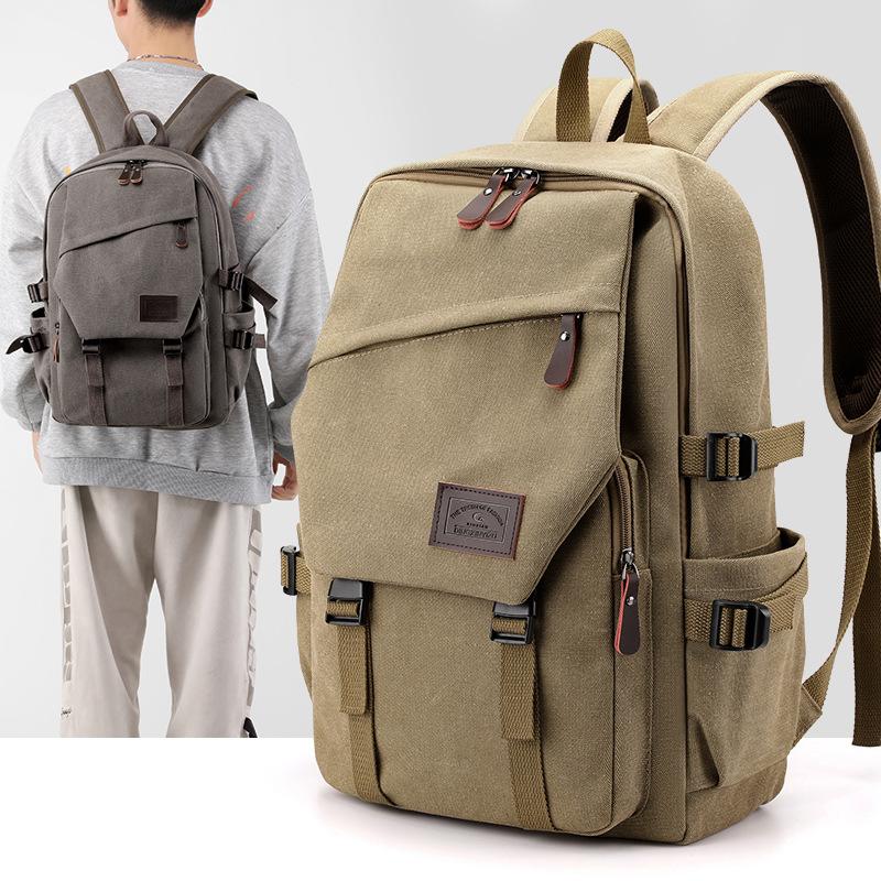 Cross-border new leisure large capacity backpack outdoor men's travel bag fashion vintage canvas shoulder bag men wholesale