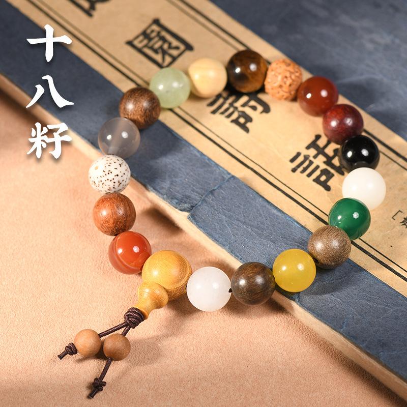 Multi-Precious Bodhi Seed Bracelet from Hangzhou Lingyin, Featuring 18 Seeds from the First to the Fifth Dynasties, a Collectible Buddhist Prayer Bead Bracelet