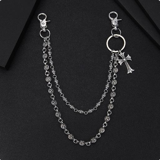 European and American Crodo Element Pants Chain Bag Hanging Chain Sword Round Bead Cross Waist Chain Lobster Button Denim Pants Chain