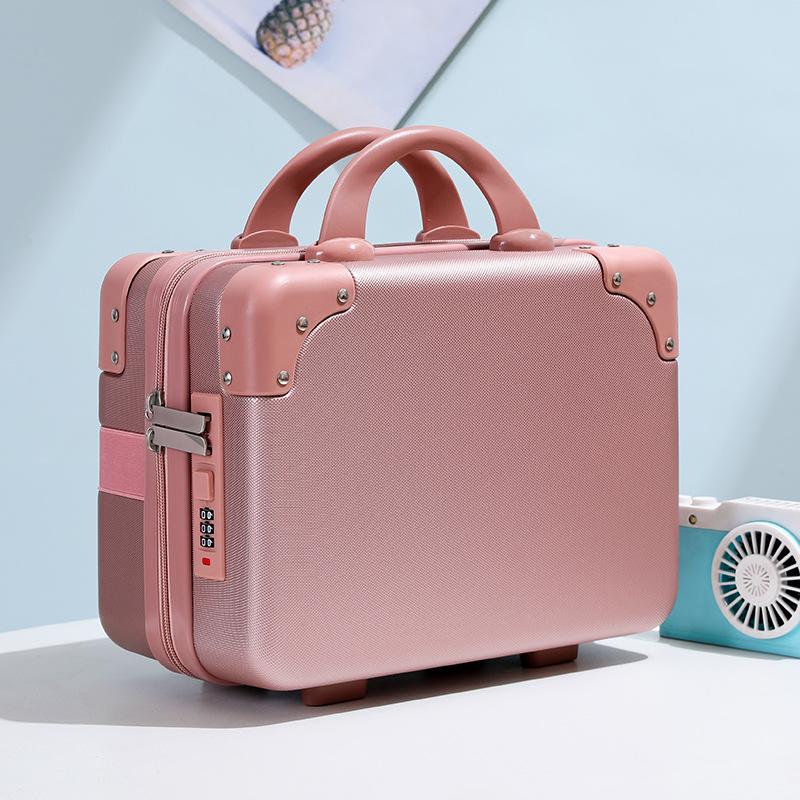 Retro Suitcase 14inch Makeup Case with Password Lock to Store Souvenirs with Printable Logo Small Suitcase