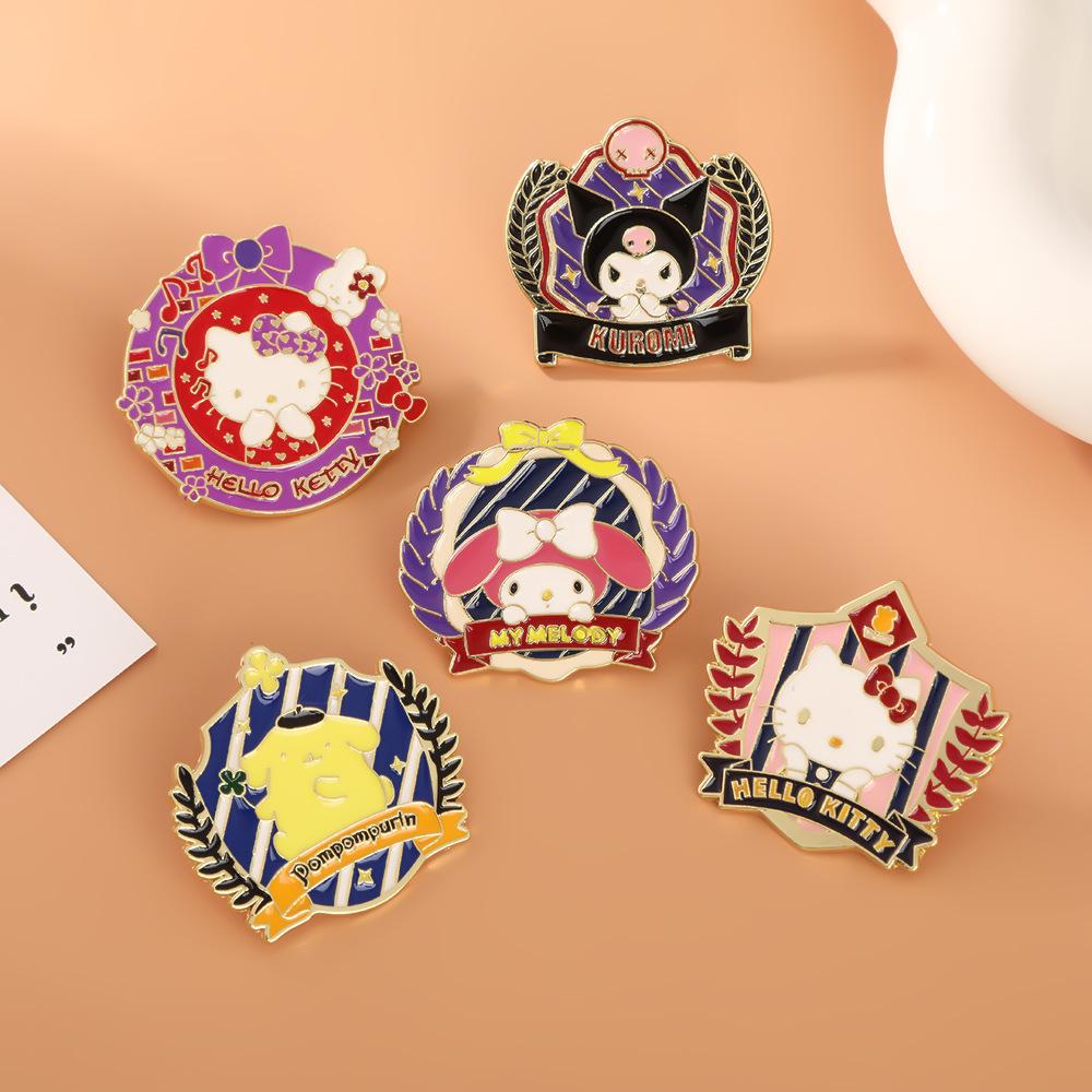 Cross-Border Cartoon Sanrio Series Brooches, Japanese Style Super Cute Alloy Badges, Student Clothes, Bag Decorations