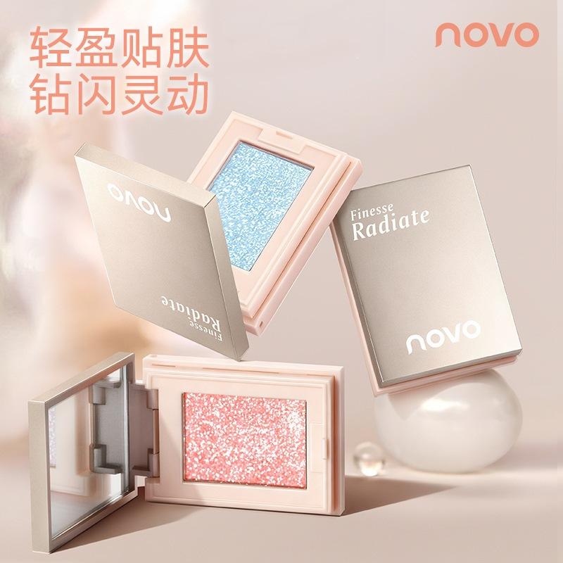 NOVO Hengyao Rongguang Multi-use Powder Low Saturation Pearlescent Shimmer 3D Highlighting Multi-use Highlighter Eyeshadow Blush