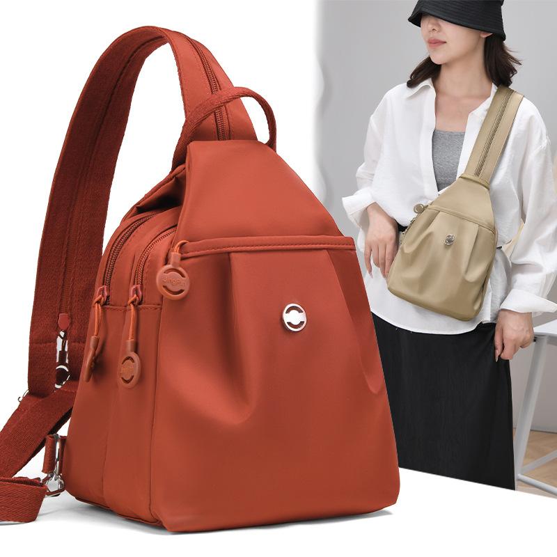 2026 New Travel Backpack Anti-Theft Simple Versatile Women's Chest Bag Fashionable Oxford Cloth Casual Small Backpack