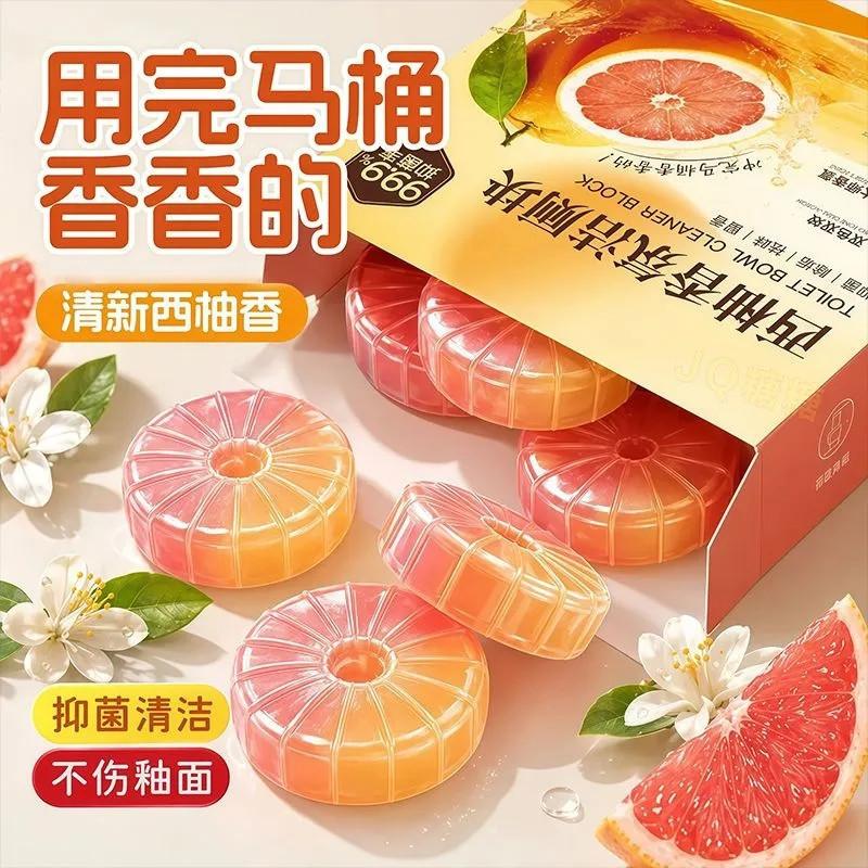 [Grapefruit Scented Toilet Cleaner] Deodorizing and descaling toilet cleaner with blue bubbles and floral fragrance
