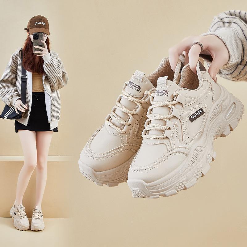 Ins Korean Version of the New Dad Shoes for Women 2026 Spring Student Sports Thick-Soled Height-Increasing Casual Shoes Street Style Ak610-1