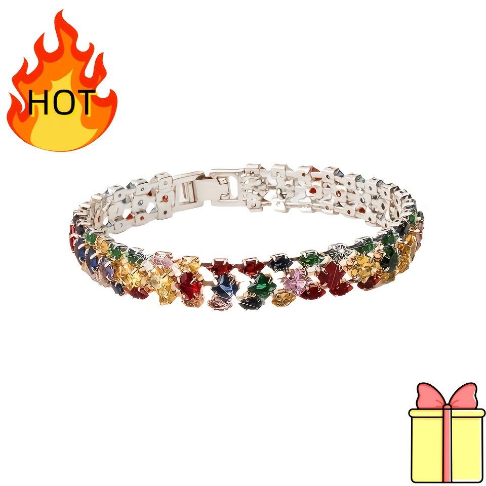 European and American Colored Zircon Bracelets, Mona Lisa Jewelry, Fashion Accessories, Direct Sales from Jewelry Manufacturers, Diamond-Encrusted Bracelets