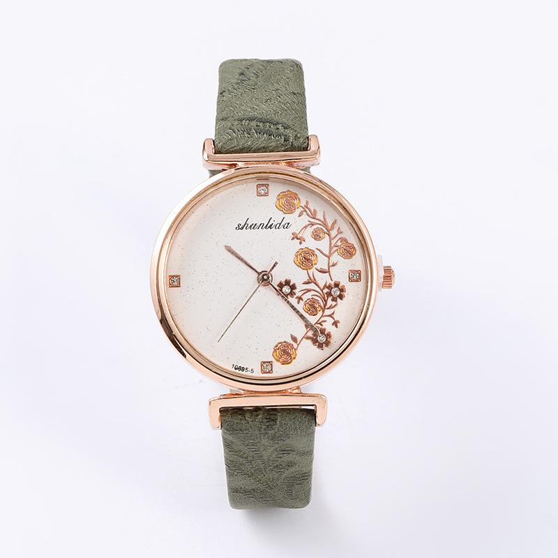Korean fashion trend ladies pattern belt quartz watch ins Wind niche student watch watch watch manufacturers wholesale
