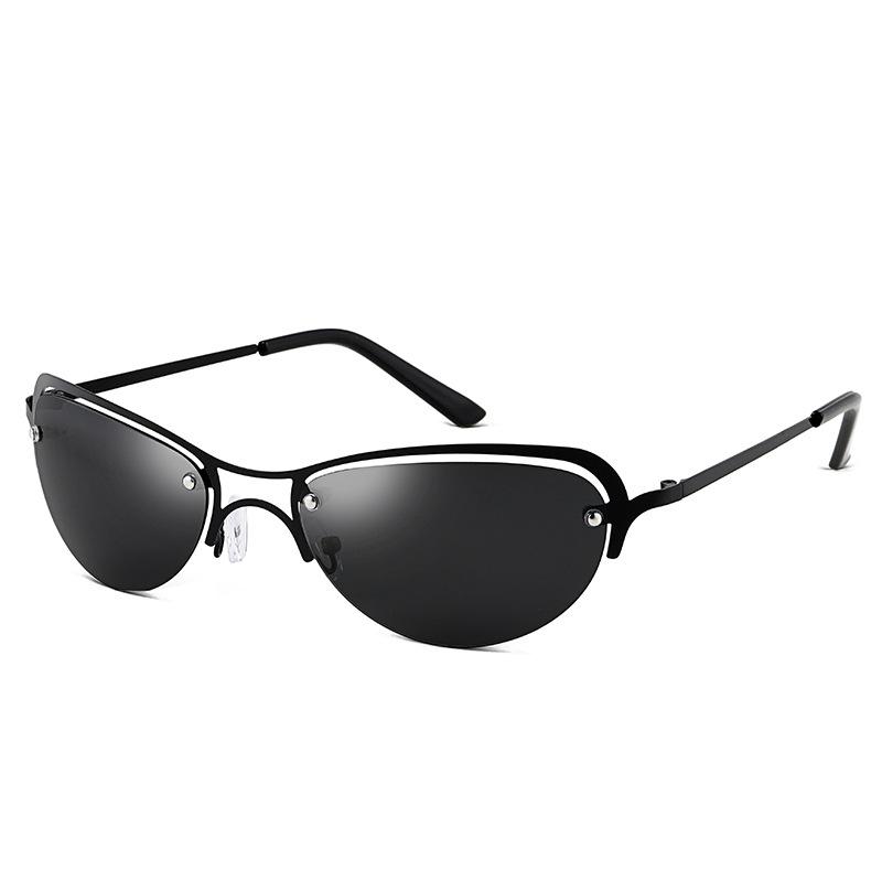 2022 Cross-Border Ultra-Light Hacker Style Titanium Polarized Sunglasses Ultra-Light Rimless Driving Sunglasses for Men and Women