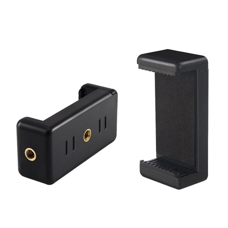 Mobile Phone Live Broadcast Accessories E-Shaped Clip Double Hole 1/4 Interface Multi-Functional Retractable Rotating Mobile Phone Clip with Hole Clip