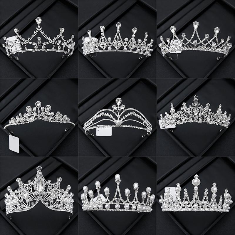 Crown Tiara Bride Rhinestone Crown Wedding Yarn Ceremony Costume Eighteen Years Old Adult Ceremony Birthday Princess Hair Accessories Children