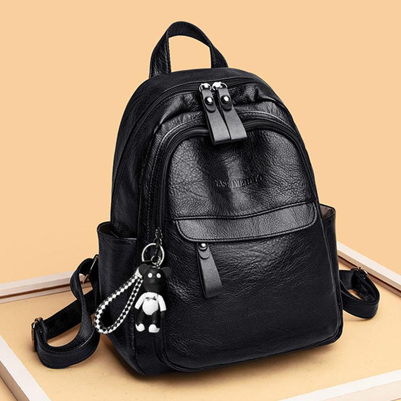 Backpack women's bag bag Joker pu leather large capacity leisure backpack can be labeled factory a generation of hair