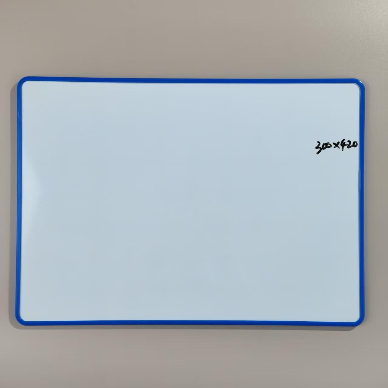 Erasable double-sided magnetic whiteboard with injection-molded edges, black and white board in sizes A2, A3, A3b, A4, A5, magnetic children's drawing board and writing board