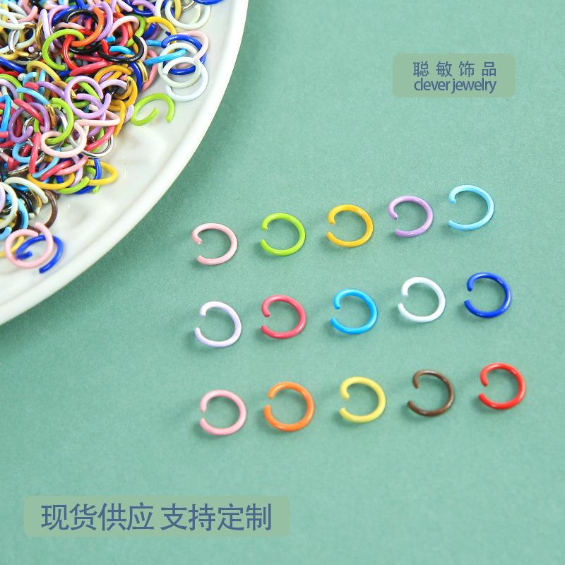 Colorful Zinc Alloy Painted 10mm 8mm Open Rings DIY Bead Materials Connecting Rings Pendant Accessories Wholesale