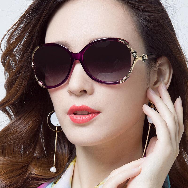2026 New Polarized Women's Sunglasses for Round Faces, Uv Protection, Fashionable and Stylish Large Frame, Slimming Effect, Popular for Driving