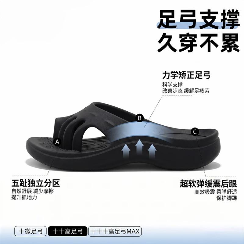 New five-toe massage sandals for women, summer EVA thick-soled non-slip soft elastic home bathroom slippers for toe correction