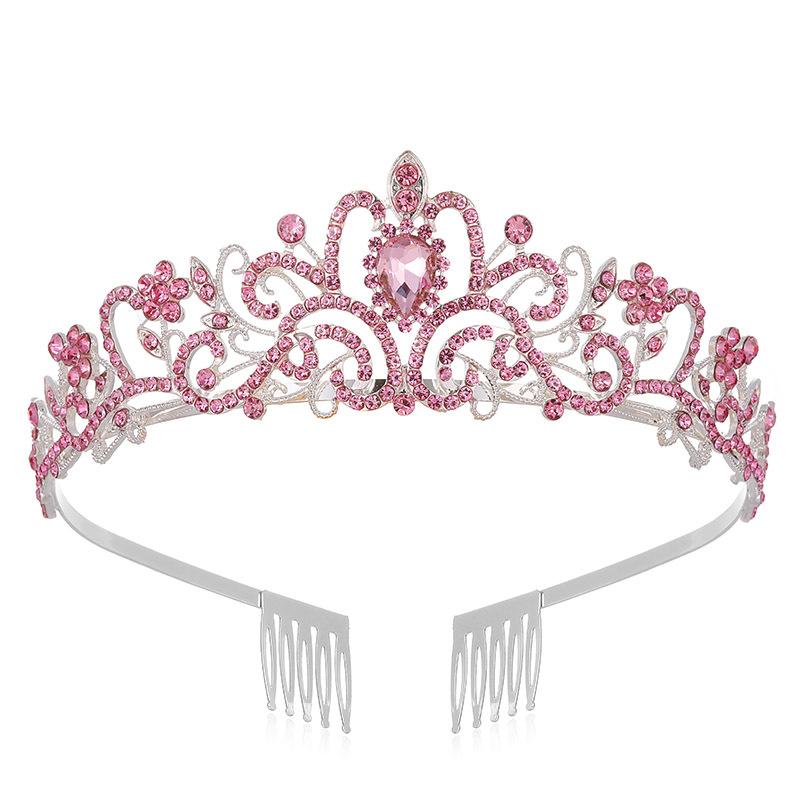 New Rhinestone Crown Bridal Headwear European and American Atmospheric Wedding Accessories Korean Versatile Crown Headband Wedding Accessories
