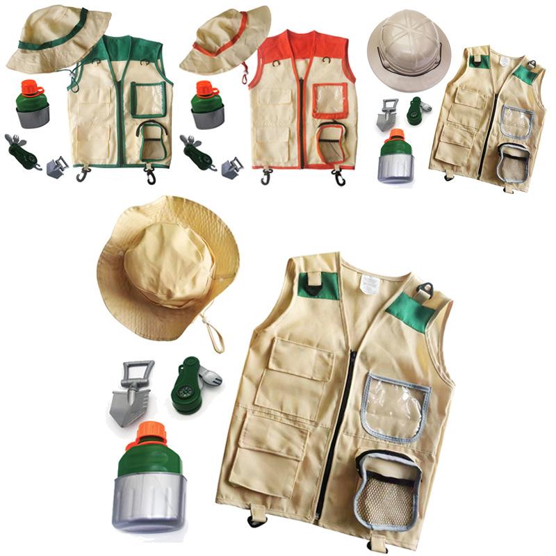 Cross-Border Outdoor Adventure Children's Vest Insect-Catching Vest Role-Playing Kindergarten Performance Costume Pretend Play Toy